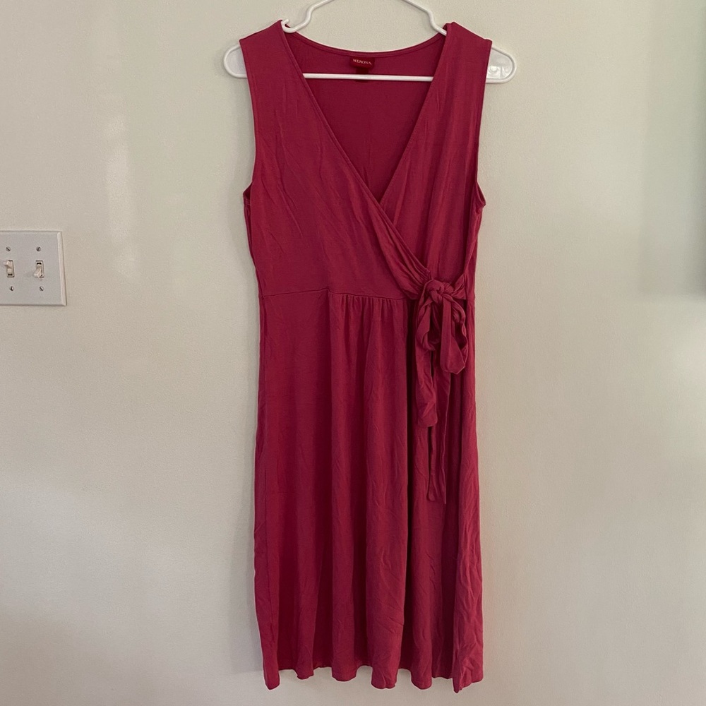 Pink Faux Wrap Dress